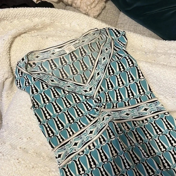 Max Studio blue‎ patterned midi dress - Picture 2 of 4